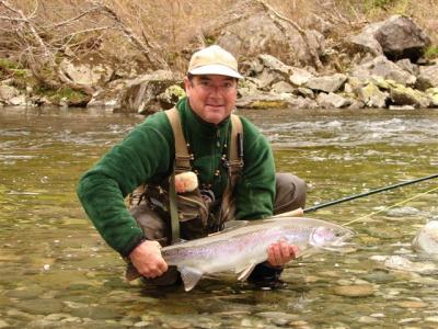 Jim Lino with a chrome spring Steelhead